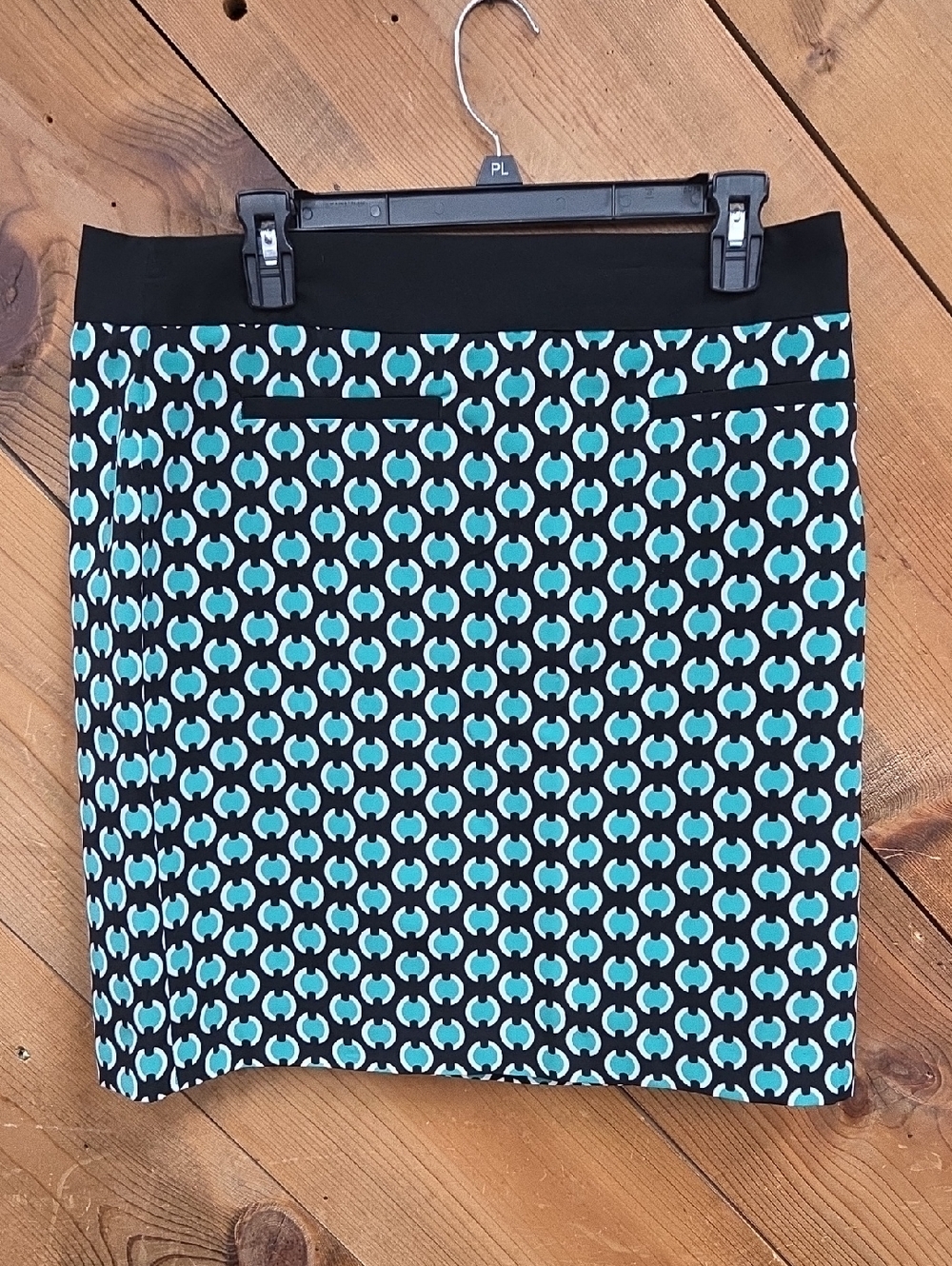 NWT $60 Worthington Women 12 Pencil Skirt Vibrant Green & Black Career Business